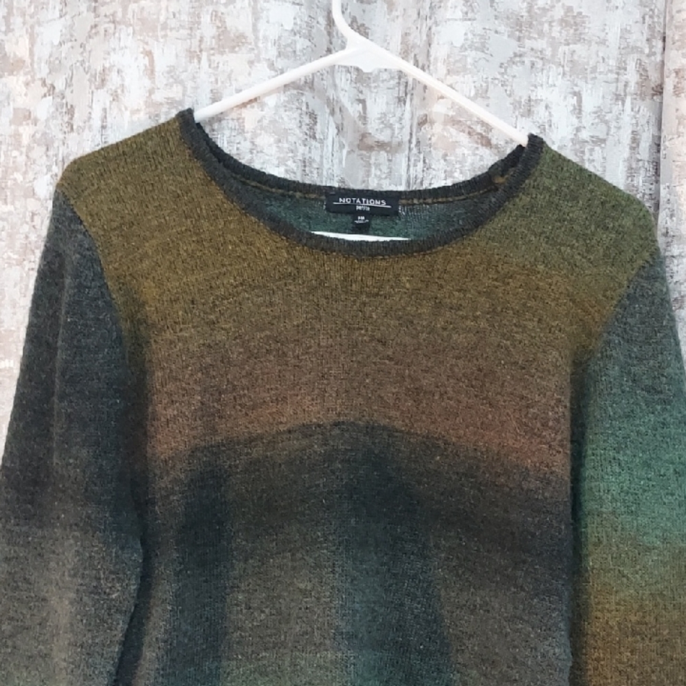 Notations Olive and Charcoal Knit Top